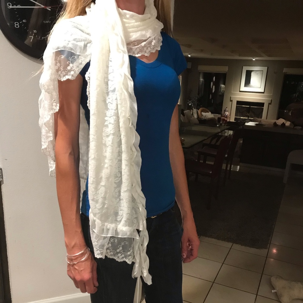 White lace scarf